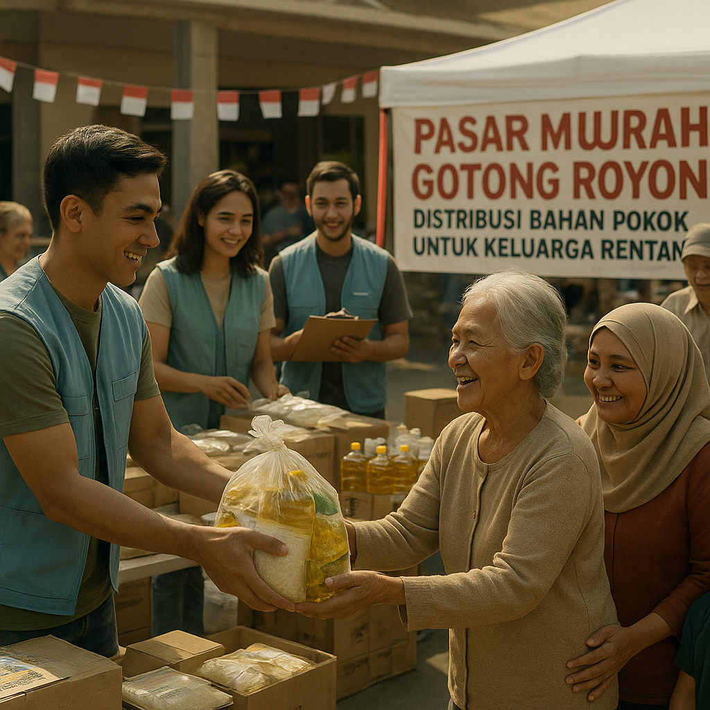 Pasar Murah Gotong Royong: Distribusi Bahan Pokok untuk Keluarga Rentan