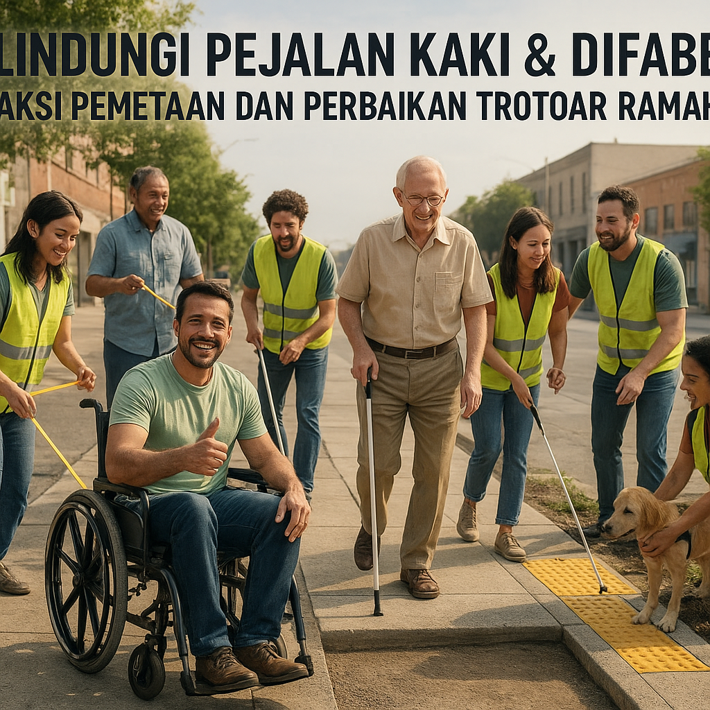 Lindungi Pejalan Kaki & Difabel: Aksi Pemetaan dan Perbaikan Trotoar Ramah