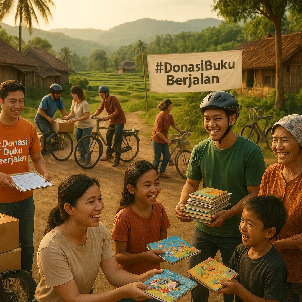 Gerakan #DonasiBukuBerjalan: Membawa Literasi ke Pelosok Desa dengan Motor dan Sepeda