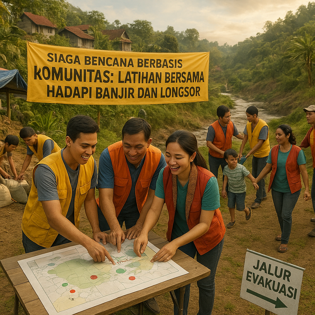Siaga Bencana Berbasis Komunitas: Latihan Bersama Hadapi Banjir dan Longsor