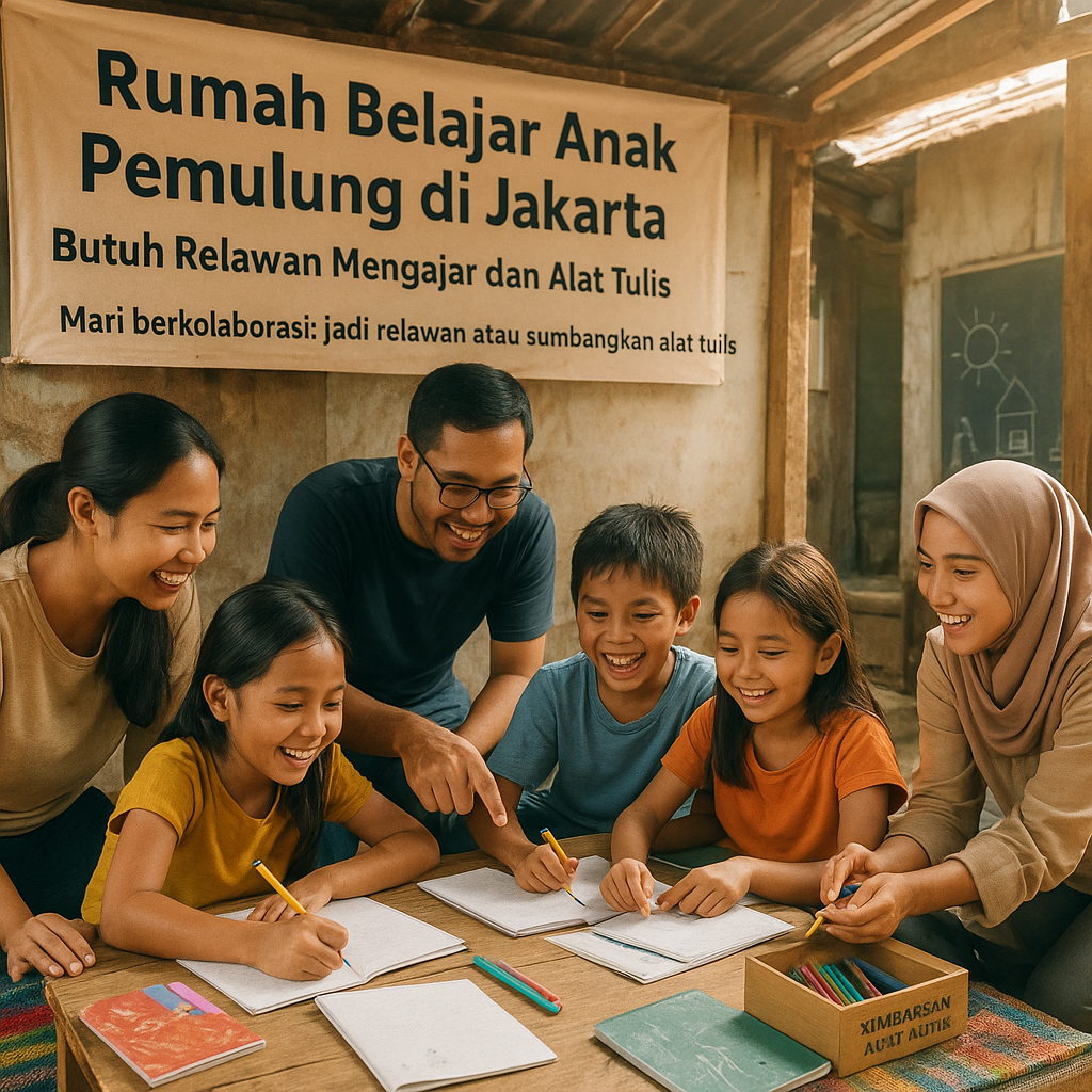 Rumah Belajar Anak Pemulung di Jakarta Butuh Relawan Mengajar dan Alat Tulis