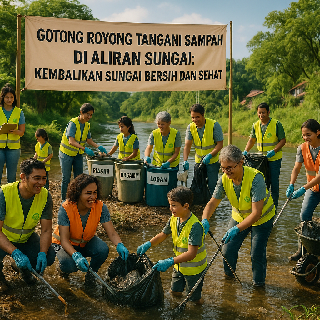 Gotong Royong Tangani Sampah di Aliran Sungai: Kembalikan Sungai Bersih dan Sehat
