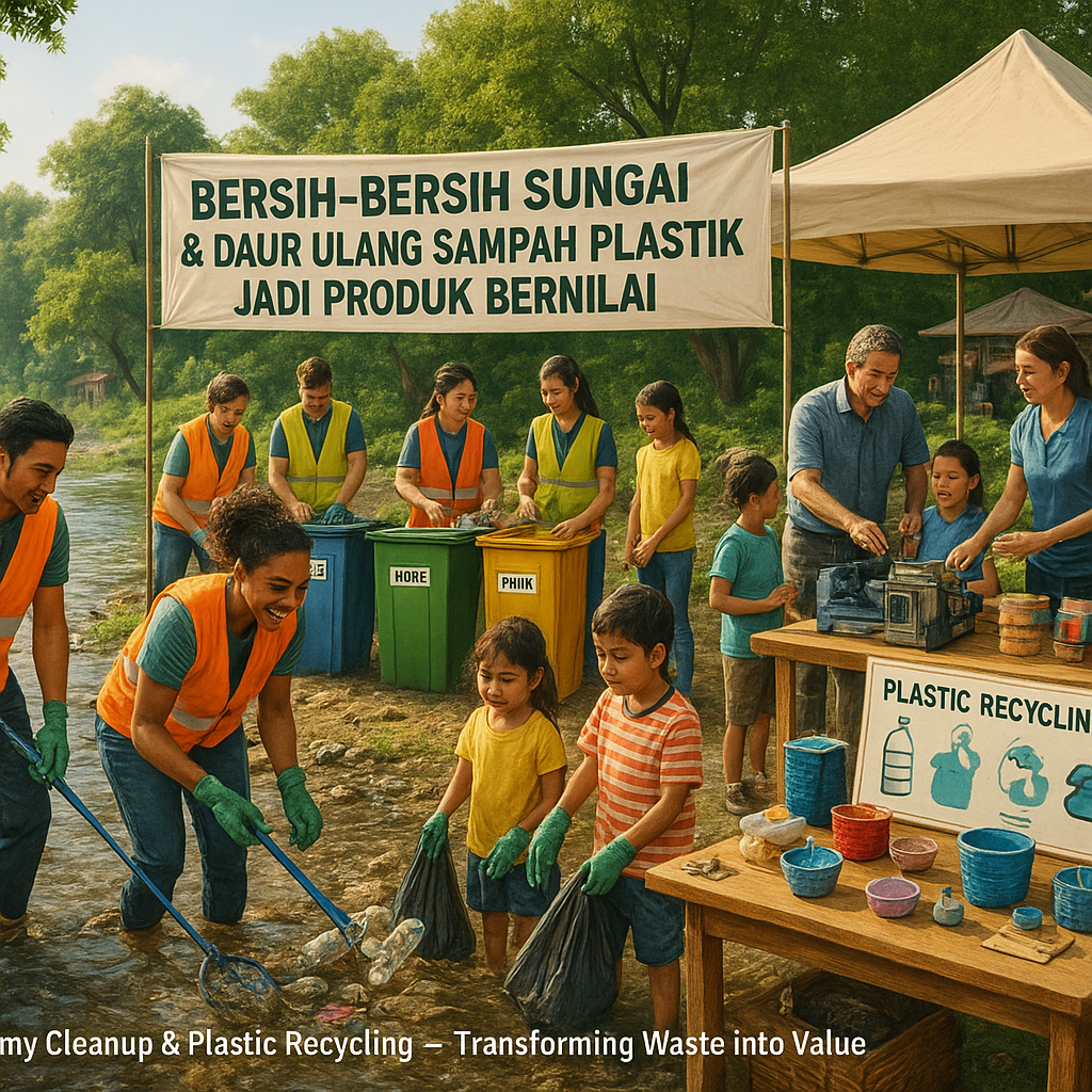 Bersih-Bersih Sungai & Daur Ulang Sampah Plastik Jadi Produk Bernilai