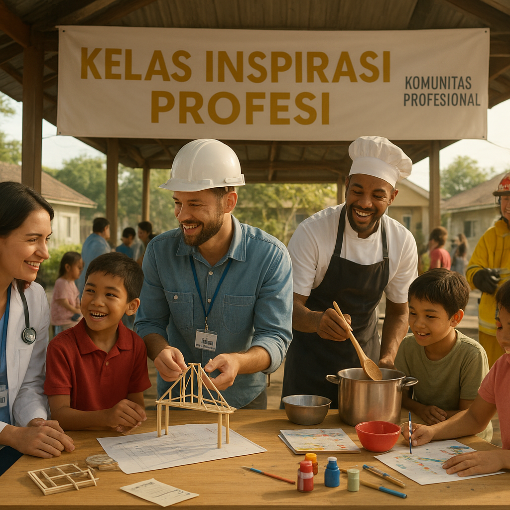 Kelas Inspirasi Profesi untuk Anak-anak di Pinggiran Kota oleh Komunitas Profesional