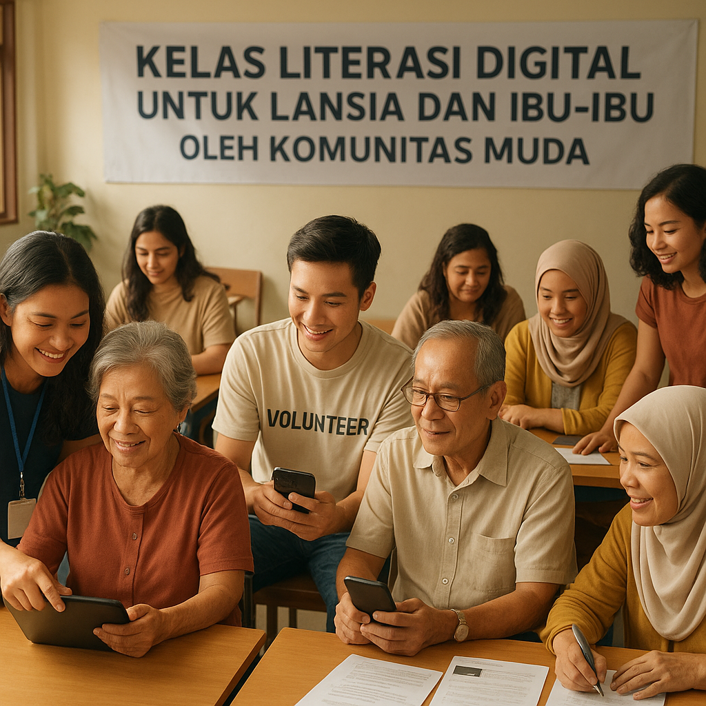 Kelas Literasi Digital untuk Lansia dan Ibu-ibu oleh Komunitas Muda