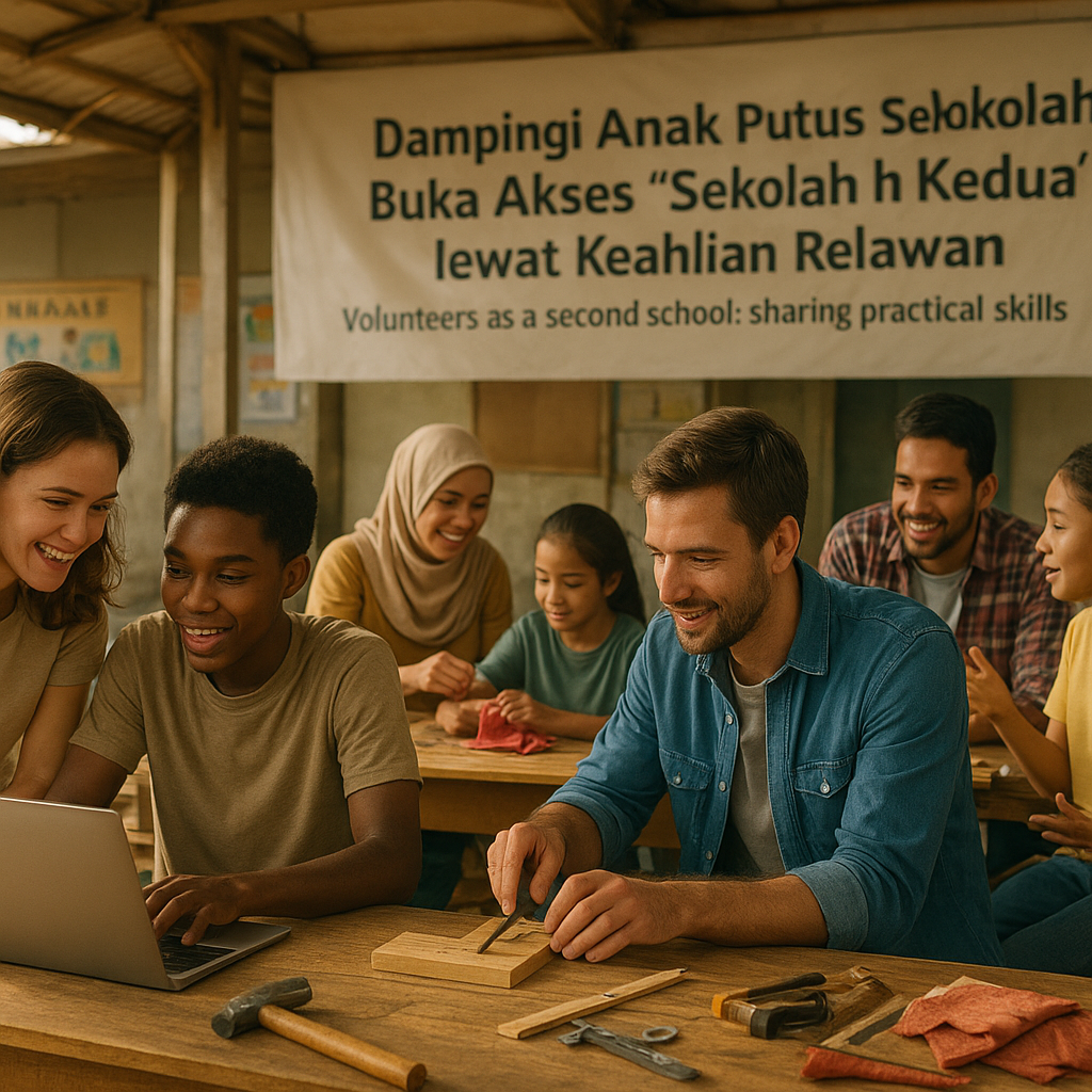 Dampingi Anak Putus Sekolah, Buka Akses 'Sekolah Kedua' leat Keahlian Relawan