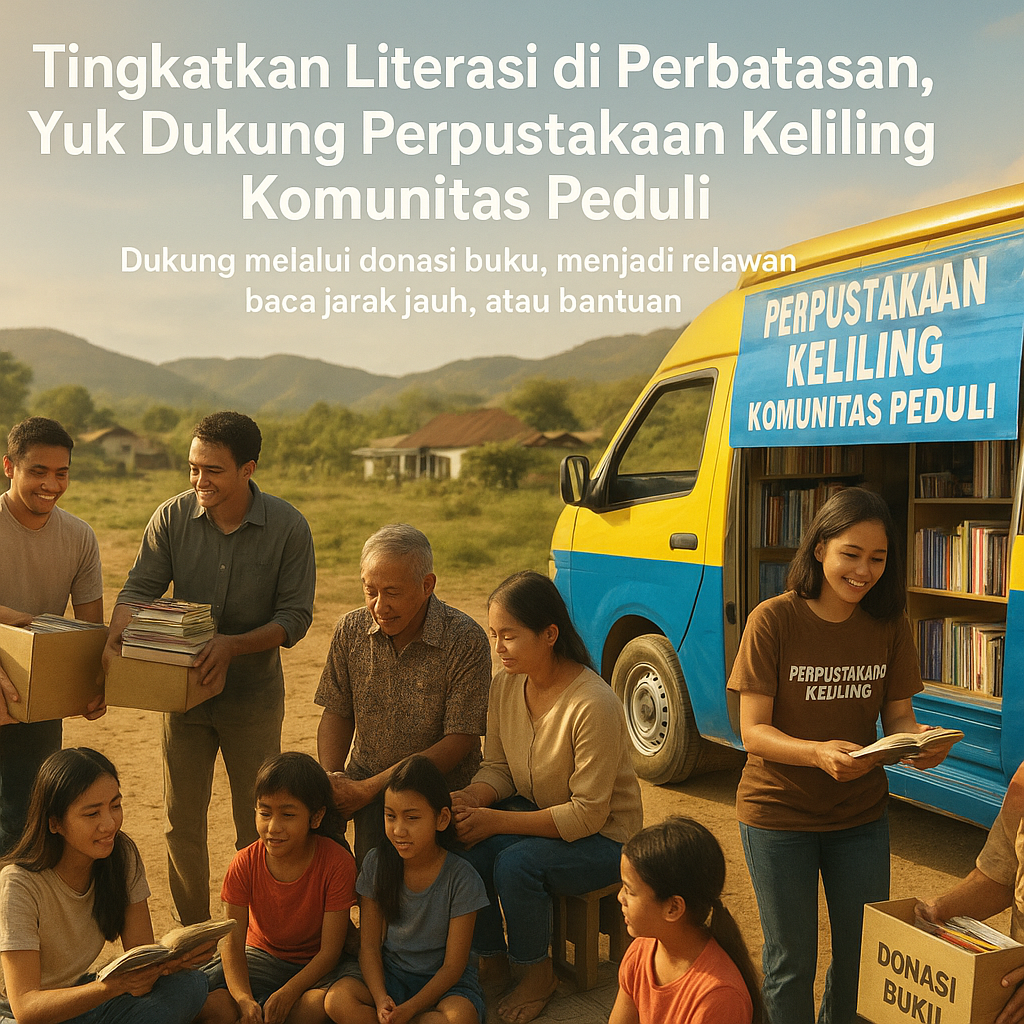 Tingkatkan Literasi di Perbatasan, Yuk Dukung Perpustakaan Keliling Komunitas Peduli