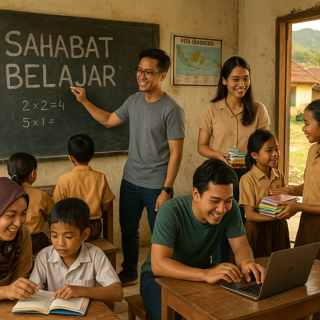 Gotong Royong Atasi Kekurangan Guru: Inisiatif 'Sahabat Belajar' di Daerah 3T
