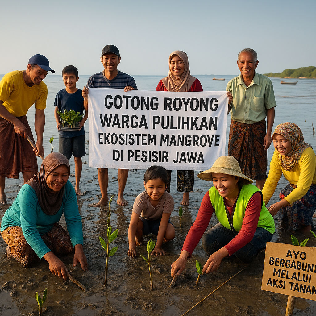 Gotong Royong Warga Pulihkan Ekosistem Mangrove di Pesisir Jawa
