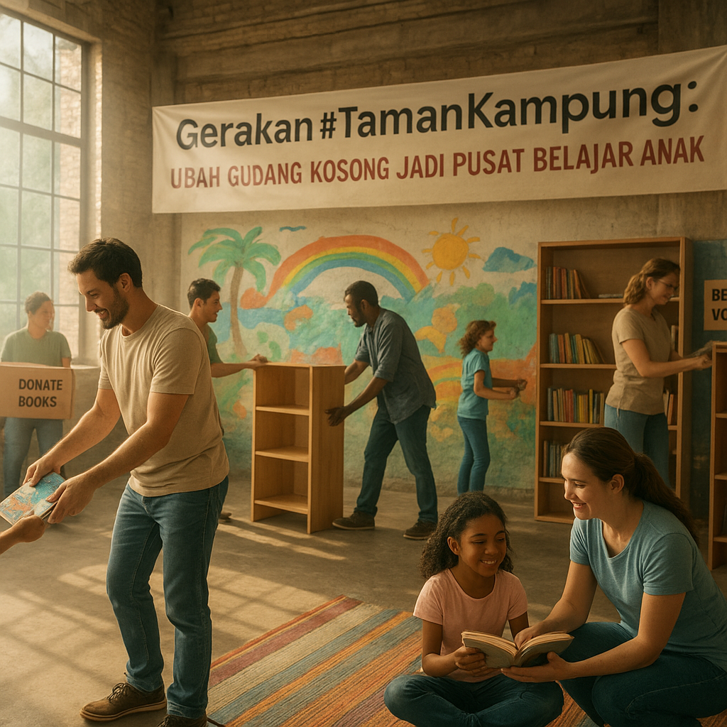 Gerakan #TamanBacaKampung: Ubah Gudang Kosong Jadi Pusat Belajar Anak