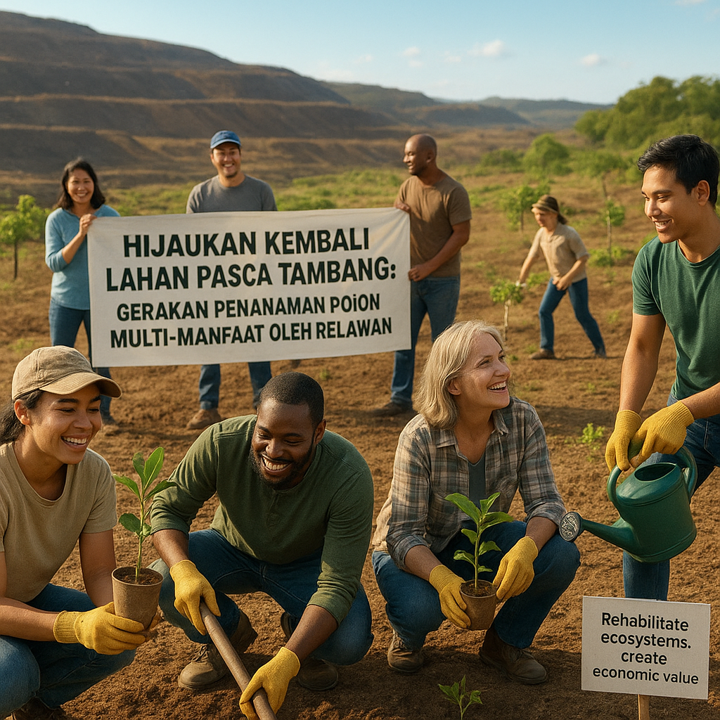 Hijaukan Kembali Lahan Pasca Tambang: Gerakan Penanaman Pohon Multi-Manfaat oleh Relawan