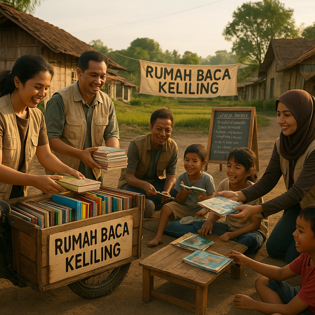 Rumah Baca Keliling: Hadirkan Dunia Literasi ke Pelosok Desa dengan Sepeda Motor