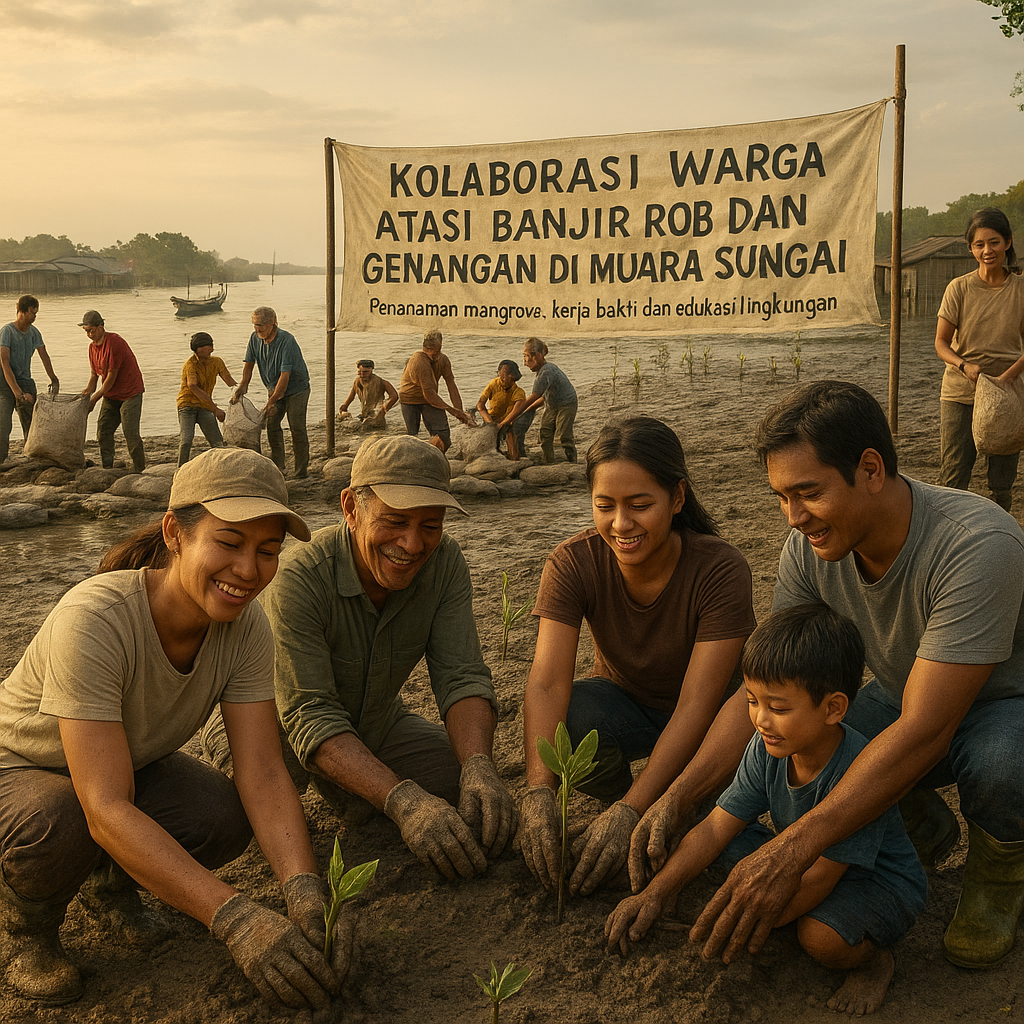 Kolaborasi Warga Atasi Banjir Rob dan Genangan di Muara Sungai