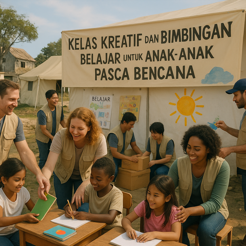 Kelas Kreatif dan Bimbingan Belajar untuk Anak-Anak Pasca Bencana