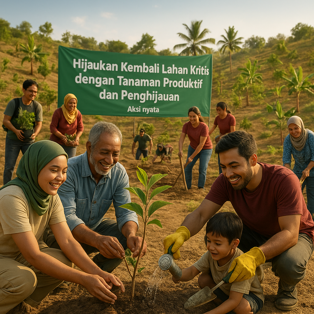 Hijaukan Kembali Lahan Kritis dengan Tanaman Produktif dan Penghijauan