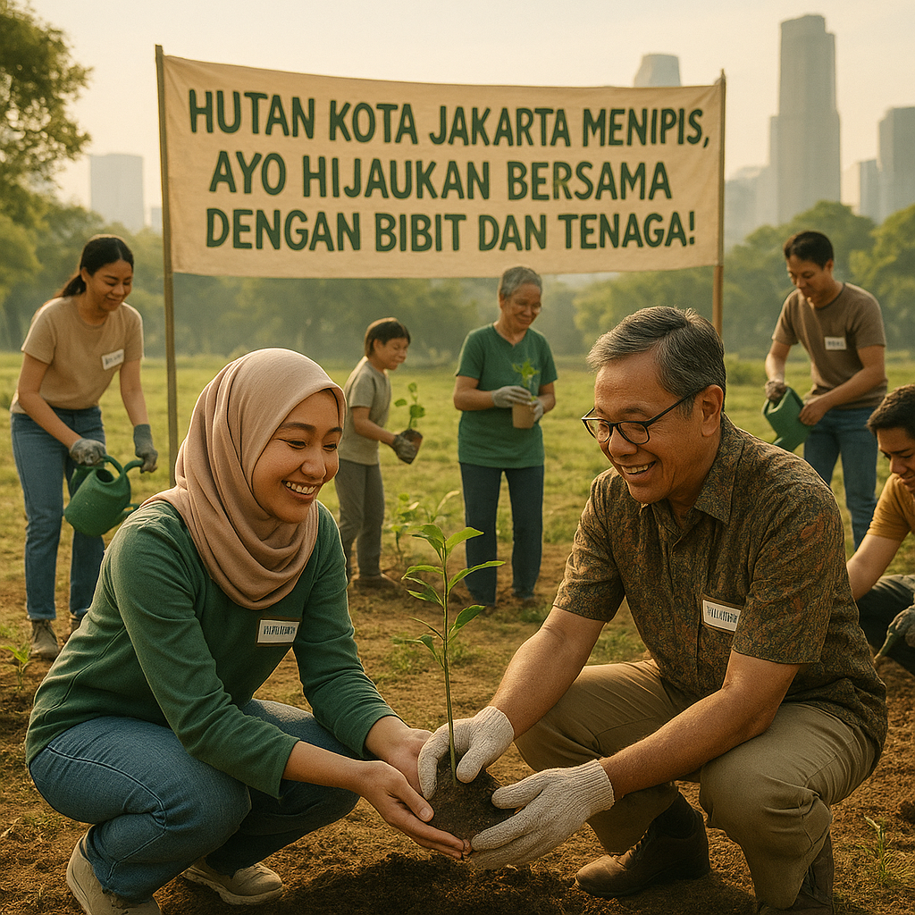 Hutan Kota Jakarta Menipis, Ayo Hijaukan Bersama dengan Bibit dan Tenaga!