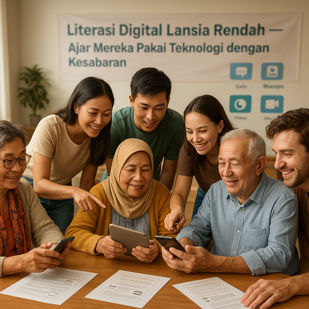 Literasi Digital Lansia Rendah, Ajar Mereka Pakai Teknologi dengan Kesabaran