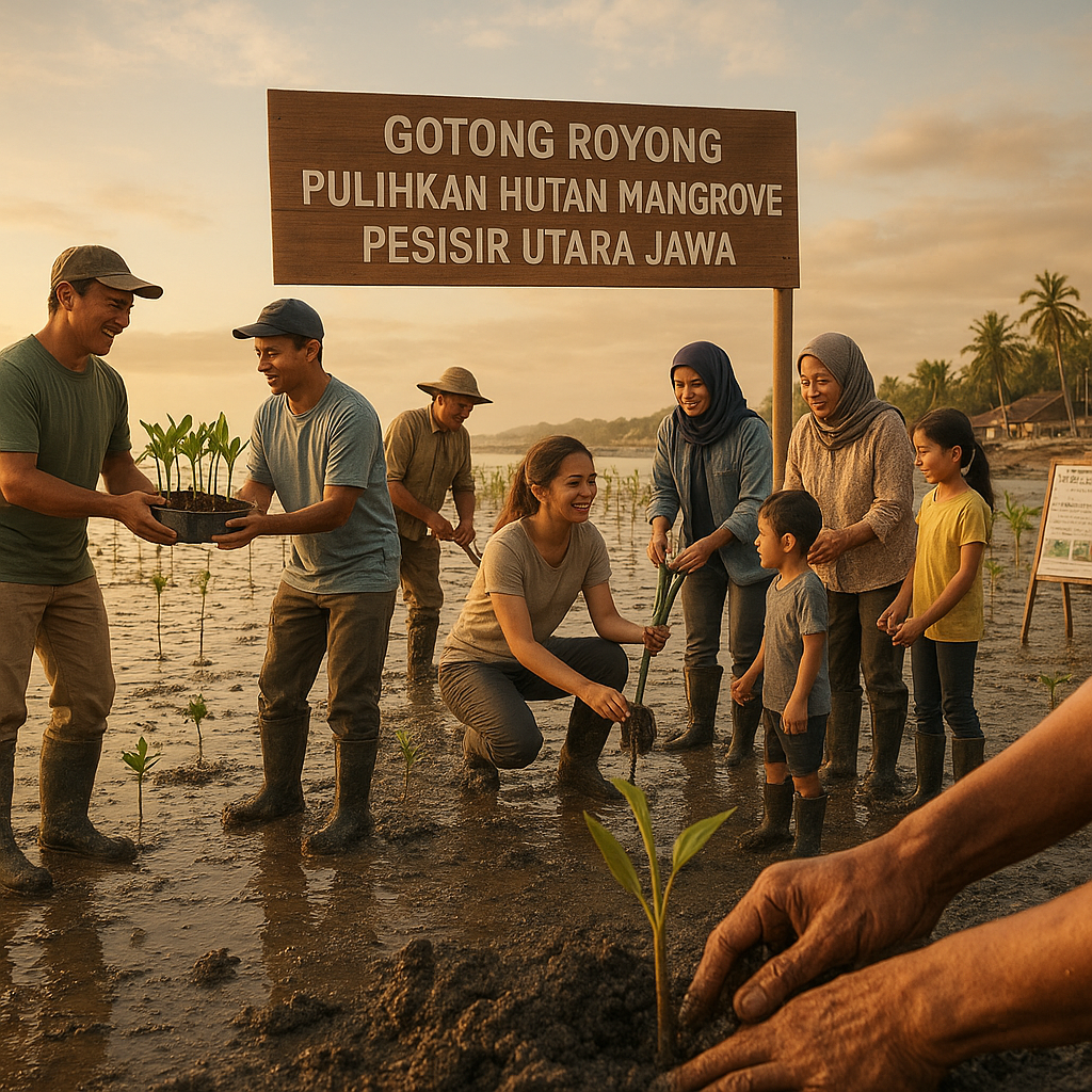 Gotong Royong Pulihkan Hutan Mangrove Pesisir Utara Jawa
