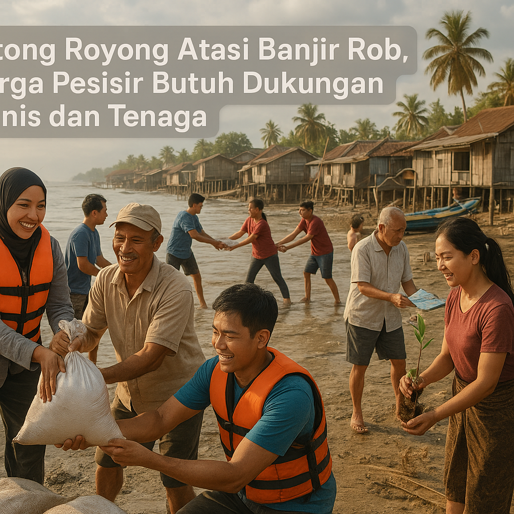 Gotong Royong Atasi Banjir Rob, Warga Pesisir Butuh Dukungan Teknis dan Tenaga