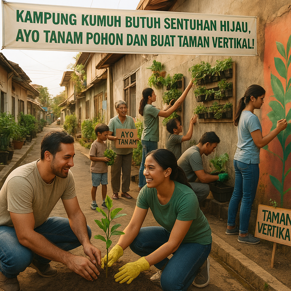 Kampung Kumuh Butuh Sentuhan Hijau, Ayo Tanam Pohon dan Buat Taman Vertikal!