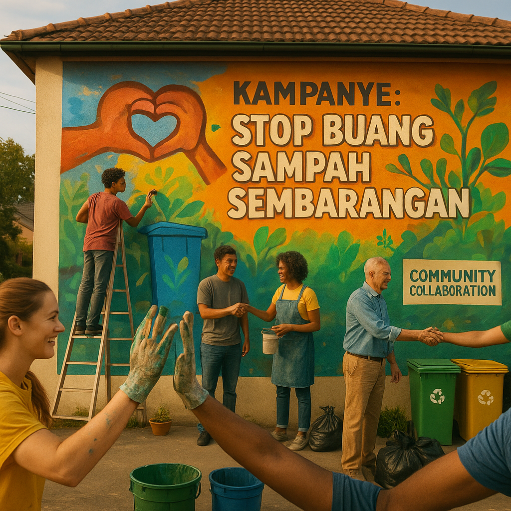 Kampanye 'Stop Buang Sampah Sembarangan' dengan Seni Mural