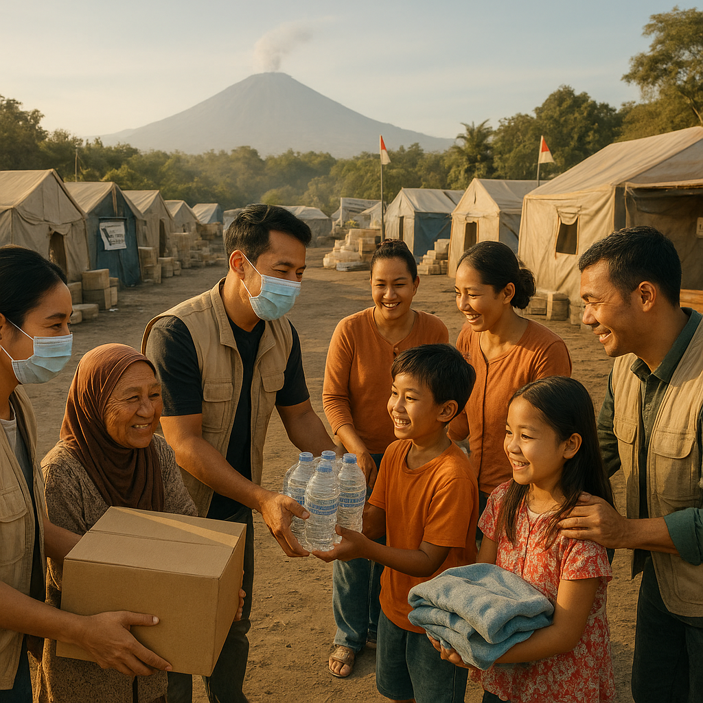 Gotong Royong Bantu Pengungsi Erupsi Gunung Semeru