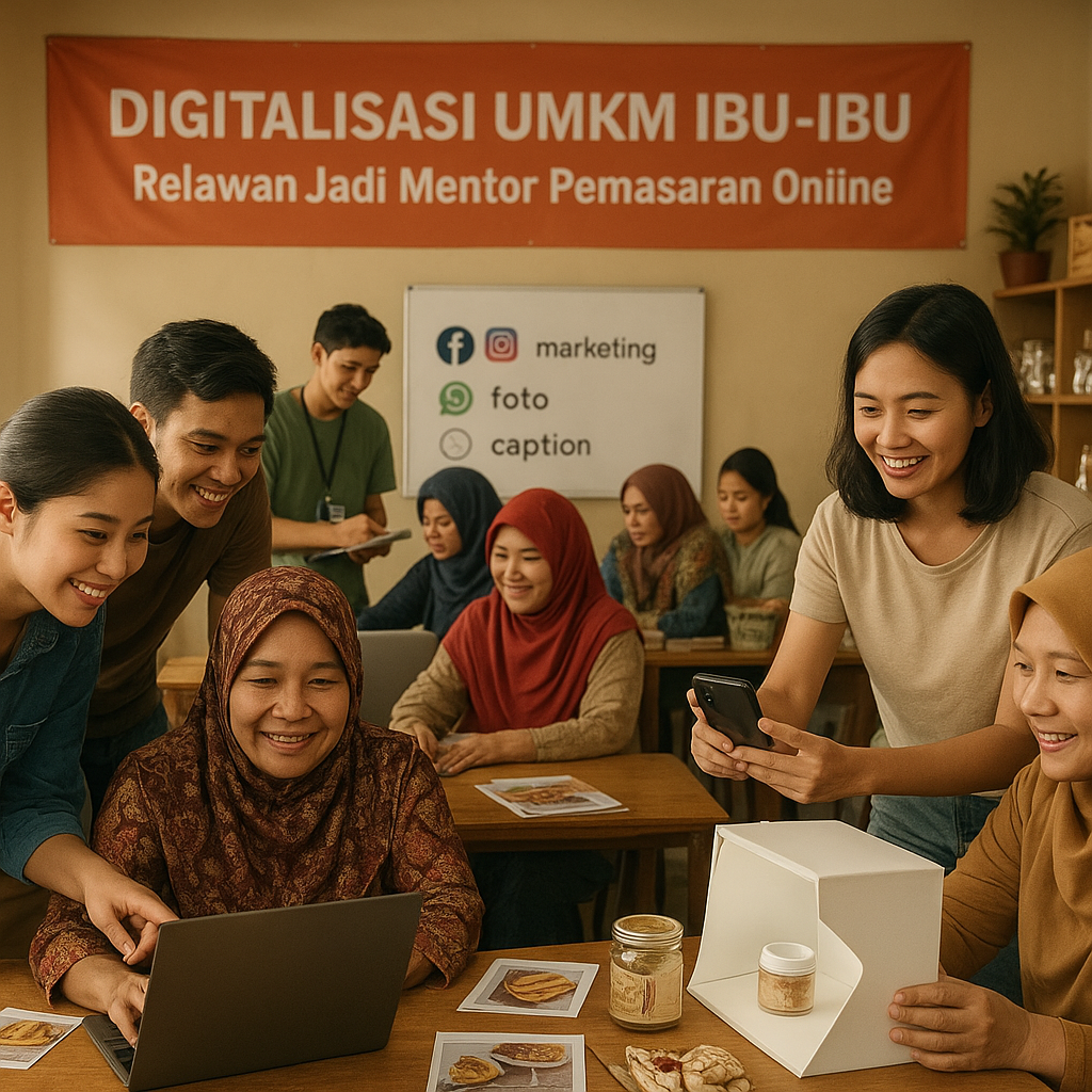 Digitalisasi UMKM Ibu-ibu: Relawan Jadi Mentor Pemasaran Online