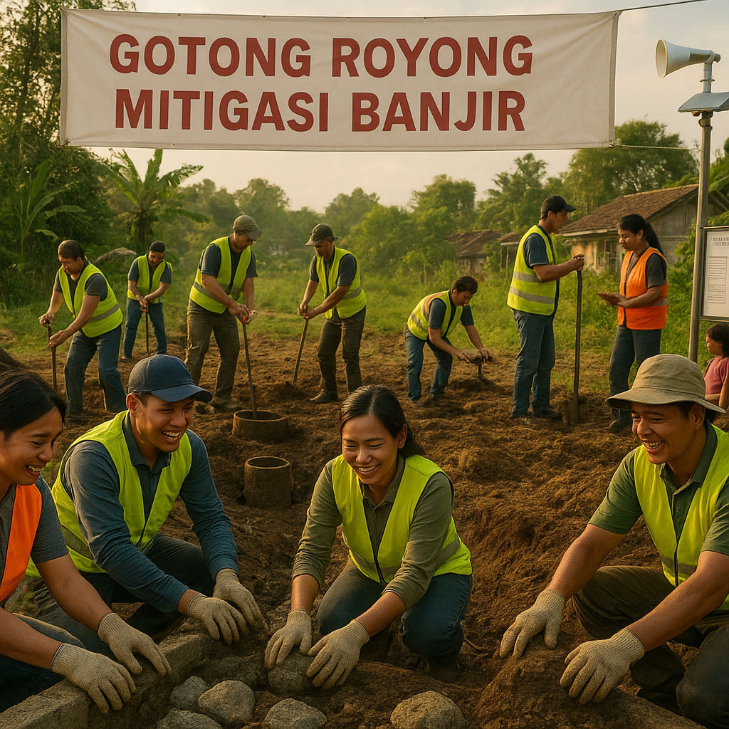 Gotong Royong Mitigasi Banjir: Perkuat Parit dan Siapkan Sistem Peringatan Dini Komunitas