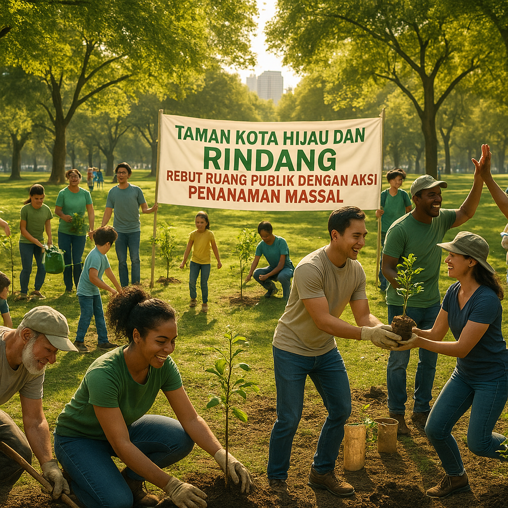 Taman Kota Hijau dan Rindang: Rebut Ruang Publik dengan Aksi Penanaman Massal