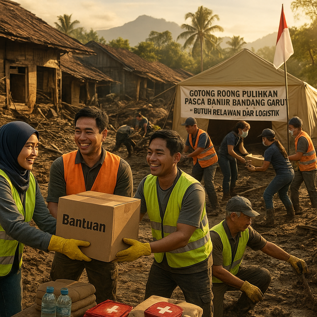 Gotong Royong Pulihkan Pasca Banjir Bandang Garut, Butuh Relawan dan Logistik