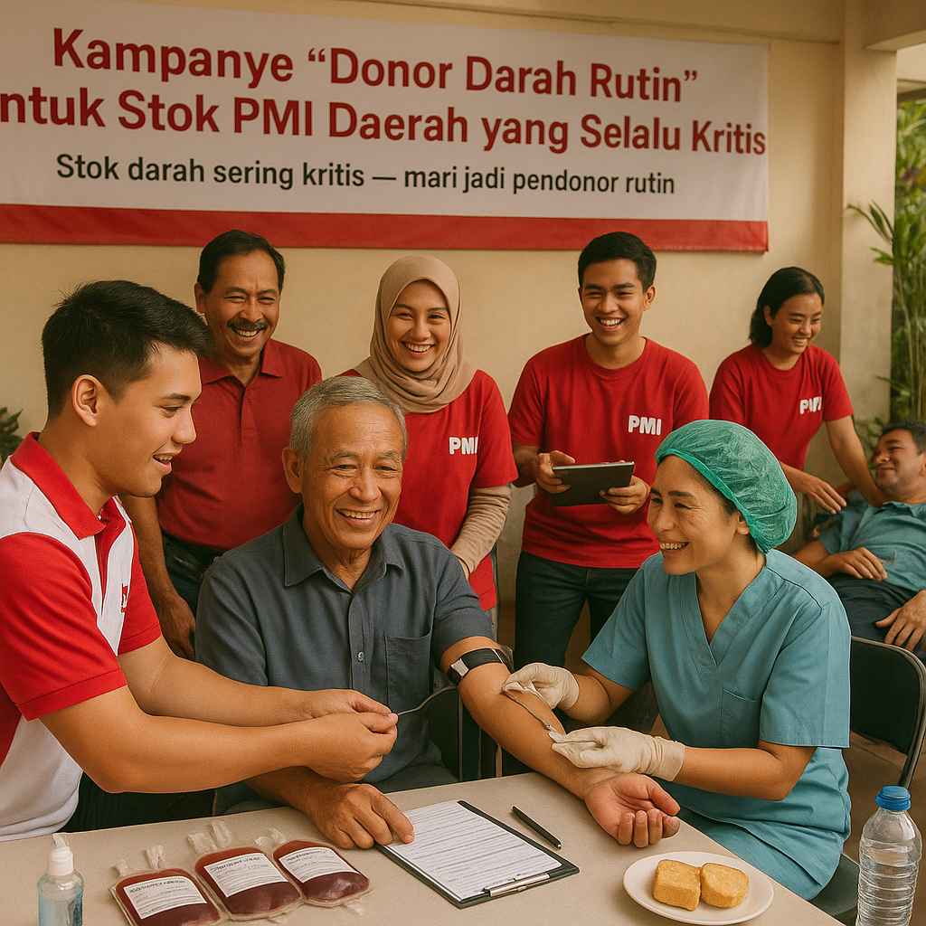 Kampanye 'Donor Darah Rutin' untuk Stok PMI Daerah yang Selalu Kritis