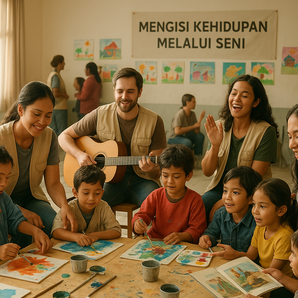 Seni untuk Pemulihan: Ajak Anak Korban Bencana Trauma Healing Lewat Lukis & Main Musik