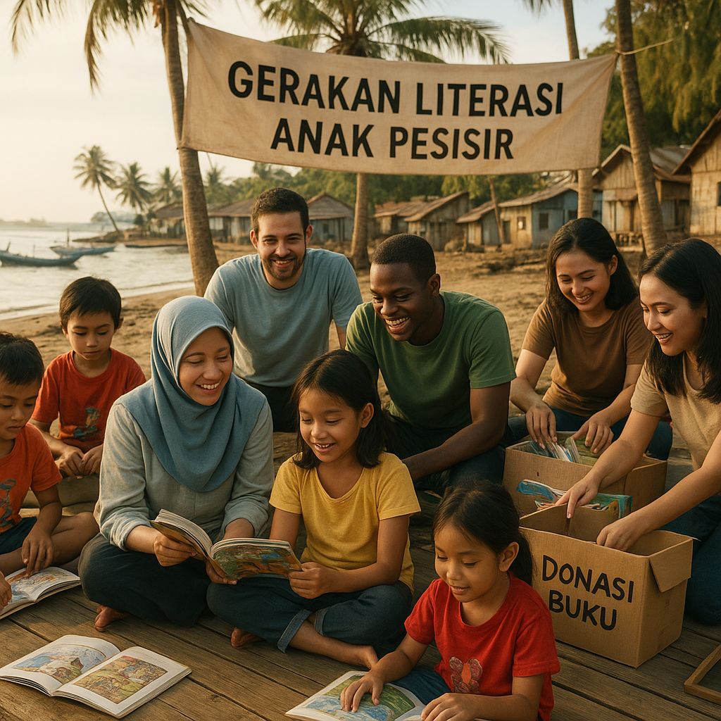 Gerakan Literasi 'Anak Pesisir' Butuh Dukungan Buku dan Relawan Ajar