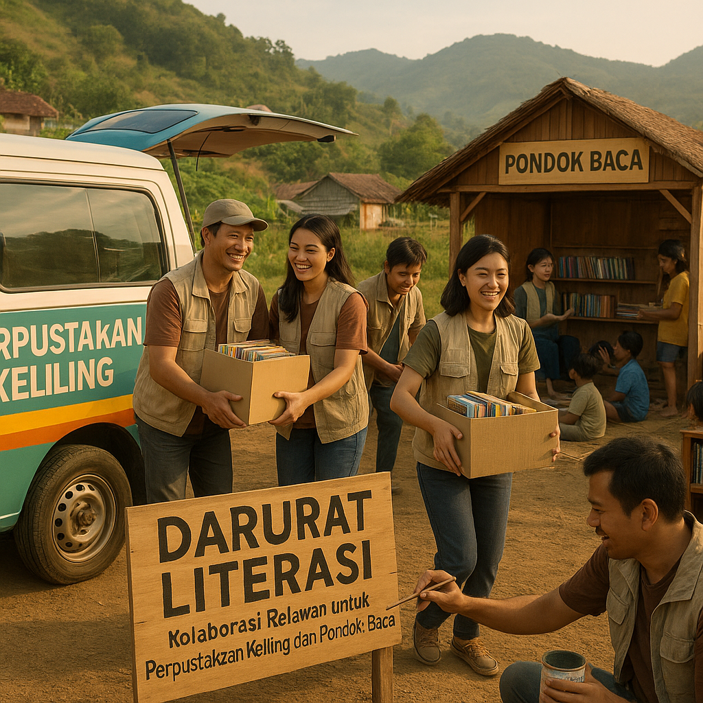 Darurat Literasi: Kolaborasi Relawan untuk Perpustakaan Keliling dan Pondok Baca di Daerah 3T