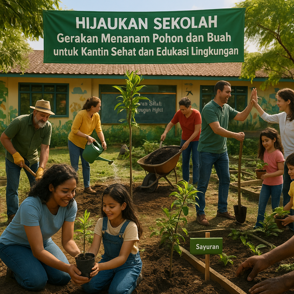 Hijaukan Sekolah: Gerakan Menanam Pohon dan Buah untuk Kantin Sehat dan Edukasi Lingkungan