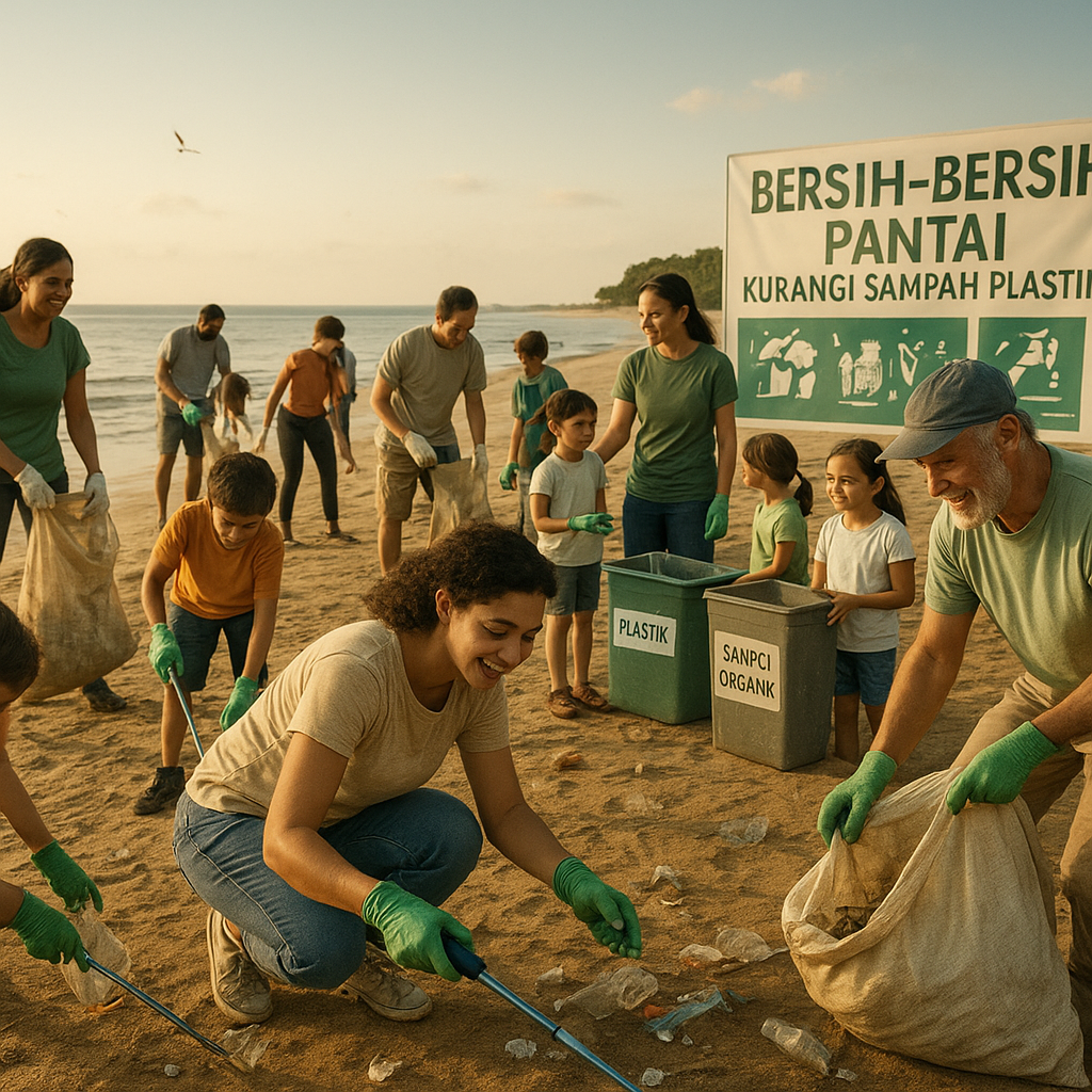 Bersih-bersih Pantai dan Edukasi Pengurangan Sampah Plastik Secara Massal