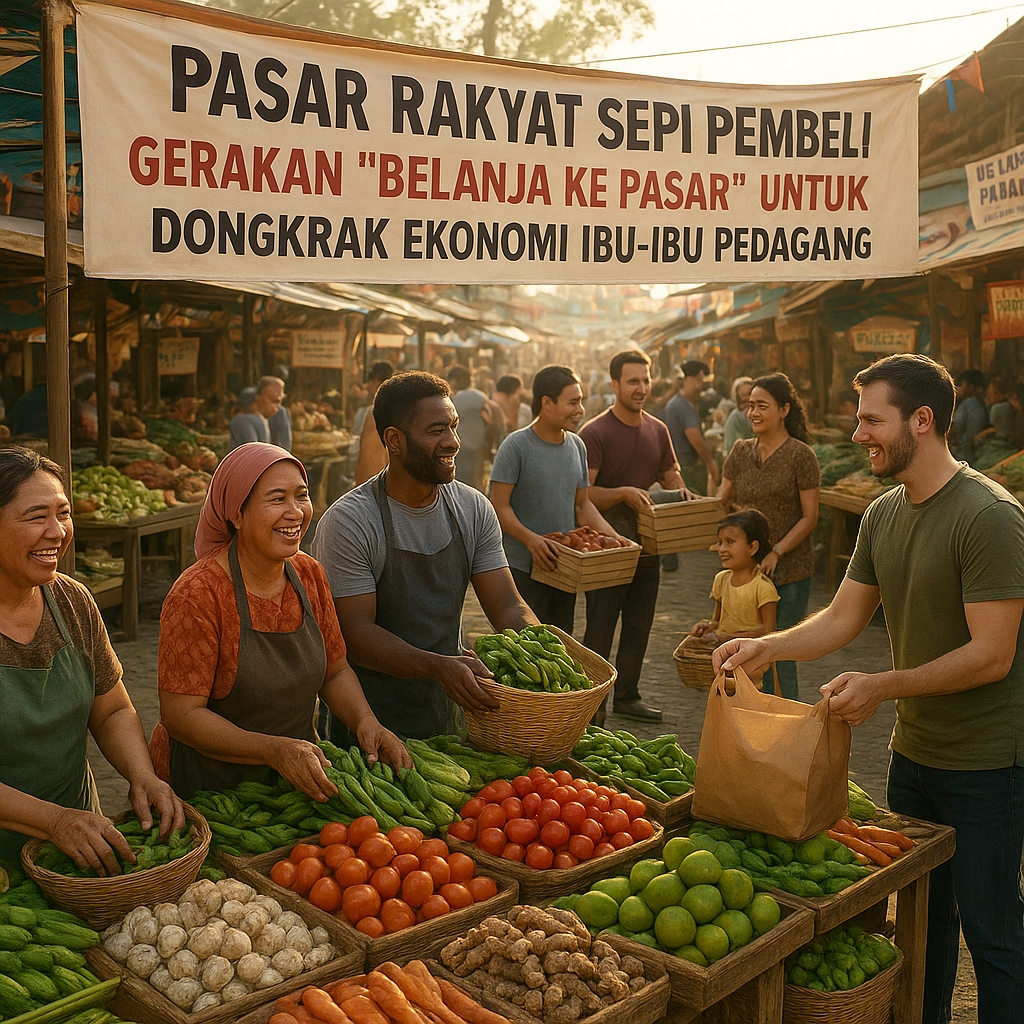 Pasar Rakyat Sepi Pembeli: Gerakan 'Belanja ke Pasar' untuk Dongkrak Ekonomi Ibu-Ibu Pedagang