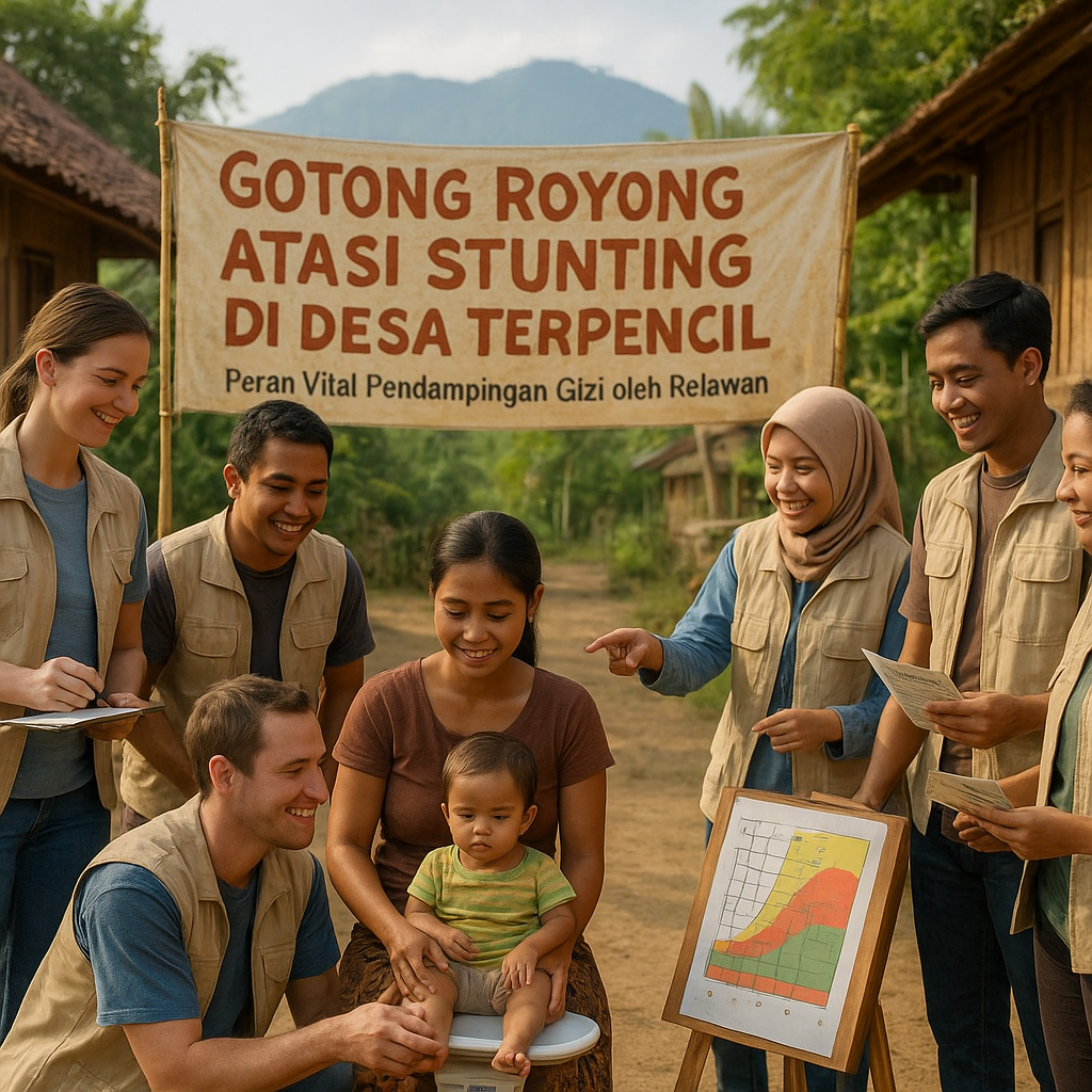 Gotong Royong Atasi Stunting di Desa Terpencil: Peran Vital Pendampingan Gizi oleh Relawan