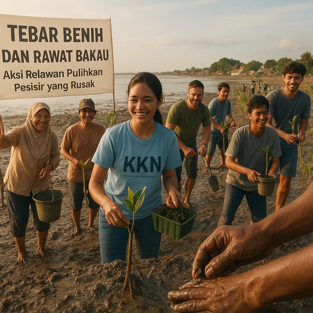 Tebar Benih dan Rawat Bakau, Aksi Relawan Pulihkan Pesisir yang Rusak