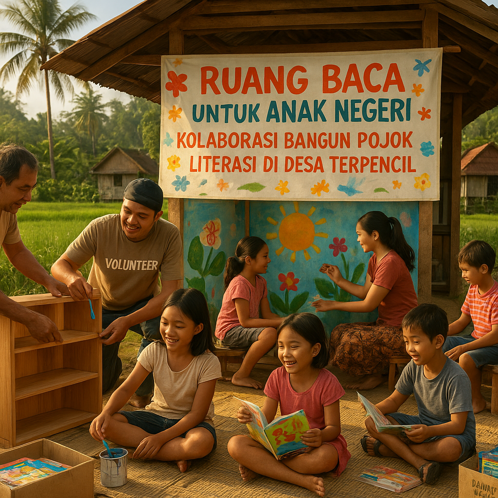 Ruang Baca untuk Anak Negeri: Kolaborasi Bangun Pojok Literasi di Desa Terpencil