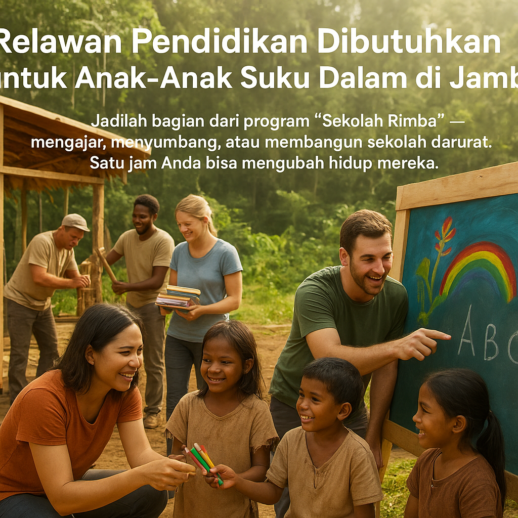 Relawan Pendidikan Dibutuhkan untuk Anak-Anak Suku Dalam di Jambi