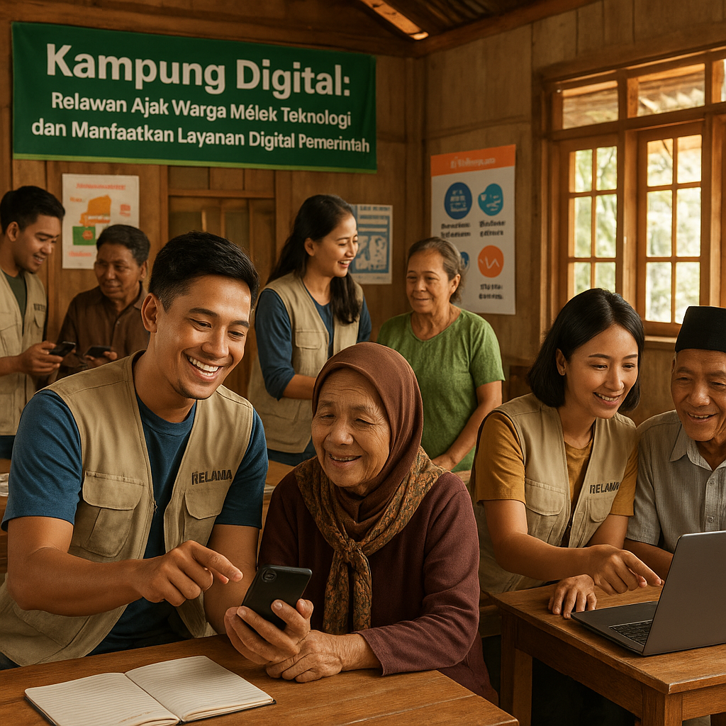 Kampung Digital: Relawan Ajak Warga Melek Teknologi dan Manfaatkan Layanan Digital Pemerintah loading='lazy' 