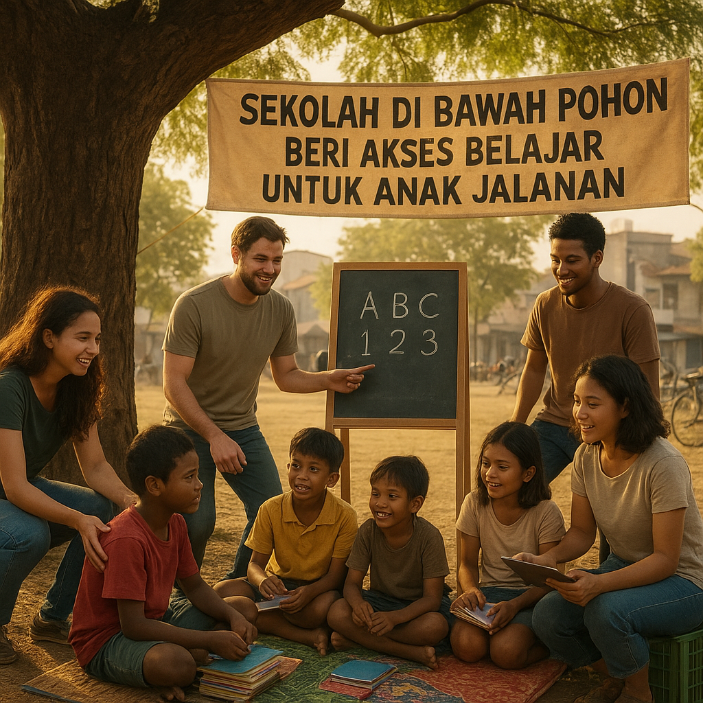 Sekolah di Bawah Pohon: Beri Akses Belajar untuk Anak Jalanan
