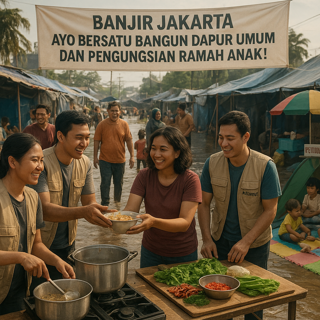 Banjir Jakarta: Ayo Bersatu Bangun Dapur Umum dan Pengungsian Ramah Anak!