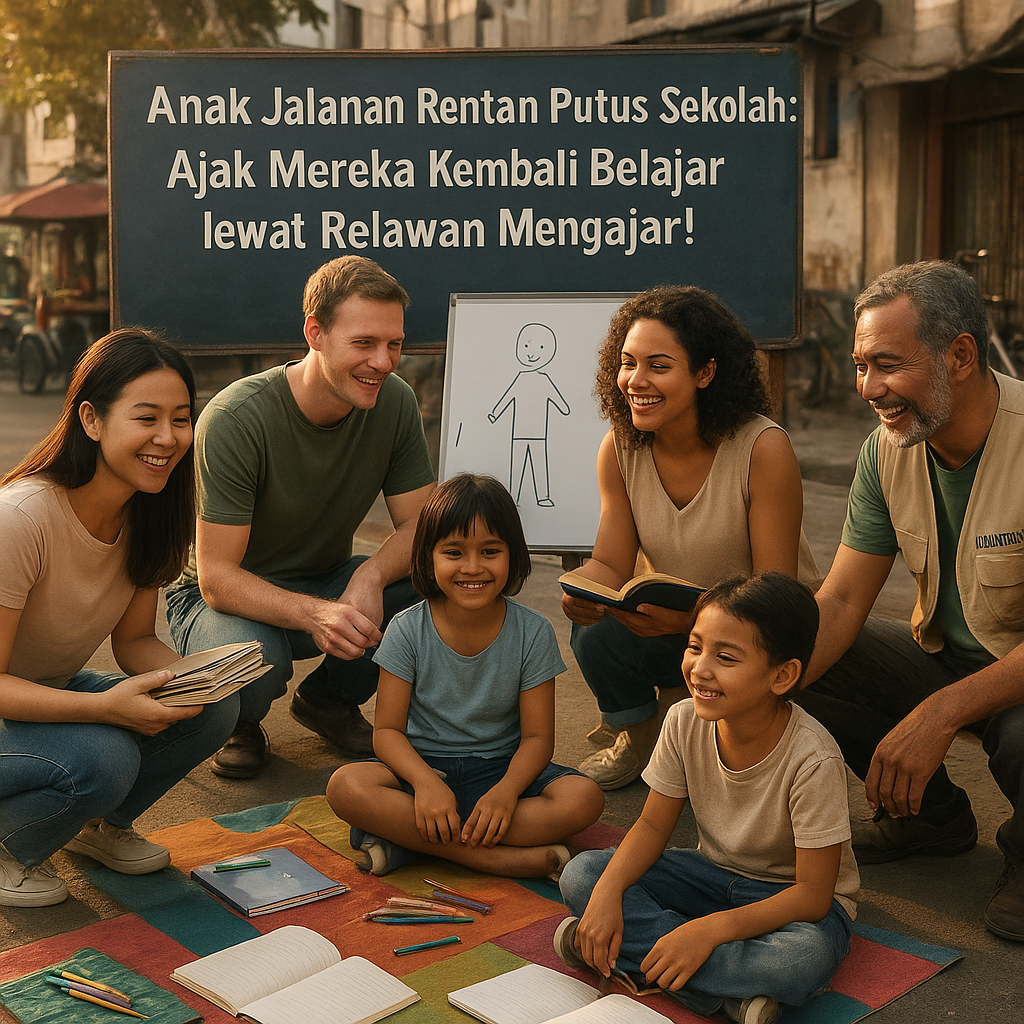 Anak Jalanan Rentan Putus Sekolah: Ajak Mereka Kembali Belajar lewat Relawan Mengajar!
