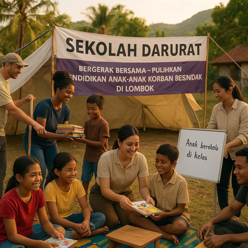 Bergerak Bersama Pulihkan Pendidikan Anak-Anak Korban Bencana di Lombok