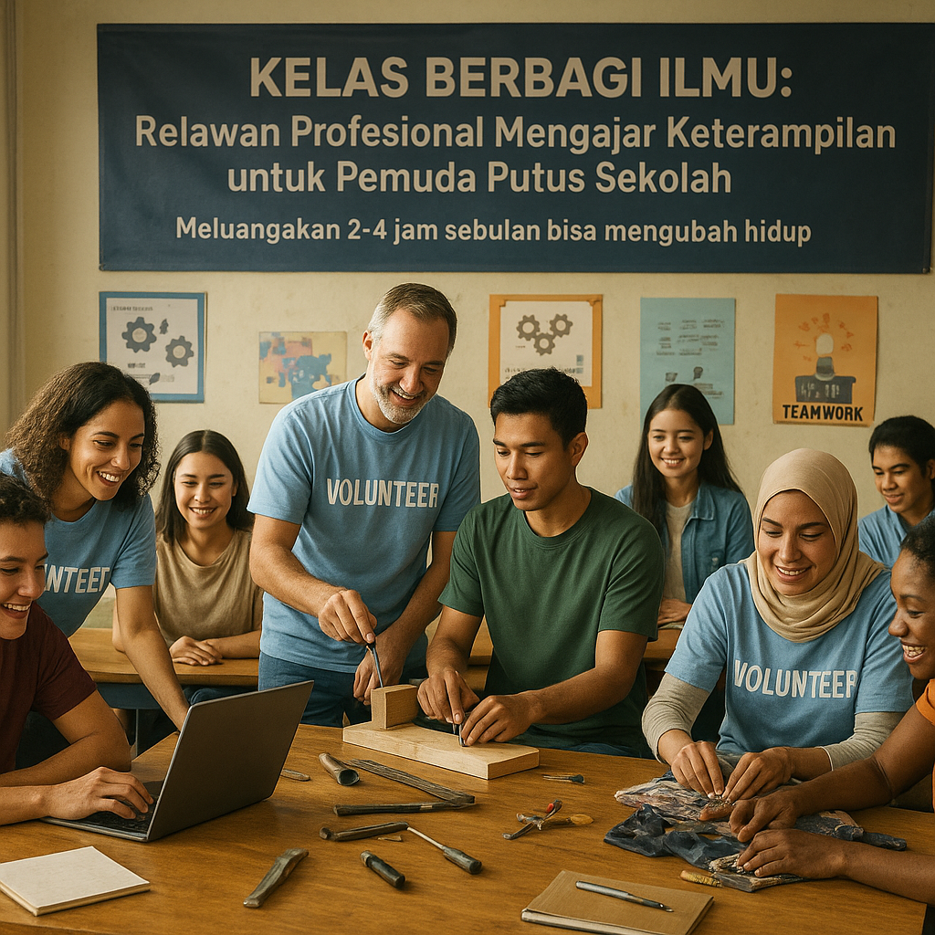 Kelas Berbagi Ilmu: Relawan Profesional Mengajar Keterampilan untuk Pemuda Putus Sekolah
