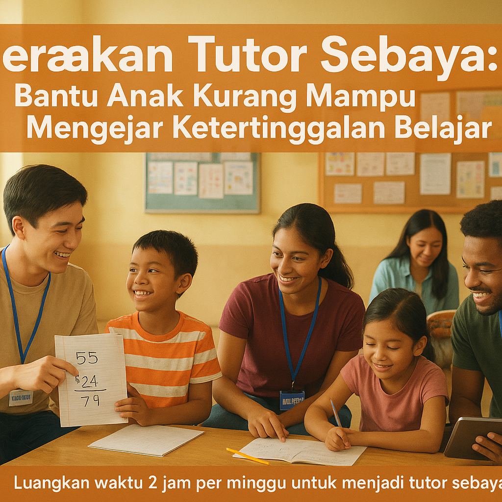 Gerakan Tutor Sebaya: Bantu Anak Kurang Mampu Mengejar Ketertinggalan Belajar