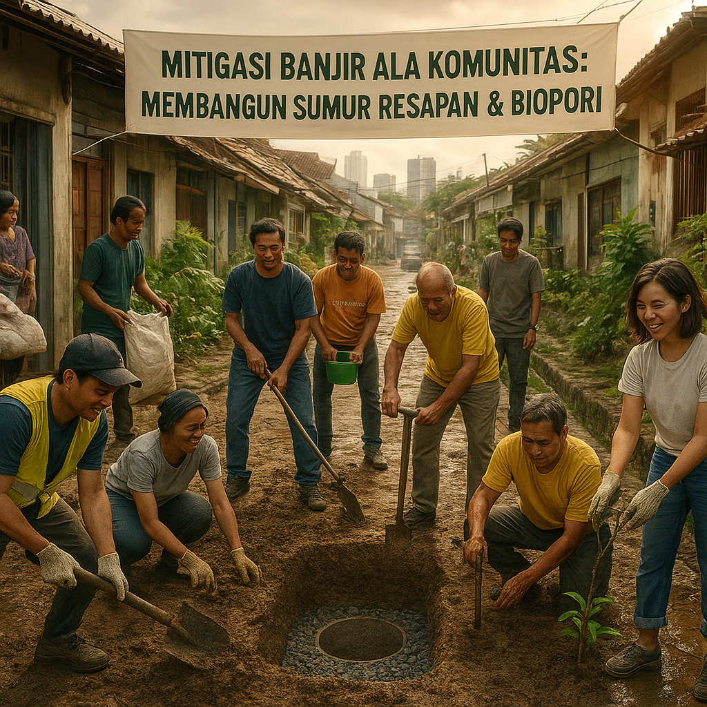 Mitigasi Banjir ala Komunitas: Membangun Sumur Resapan dan Biopori