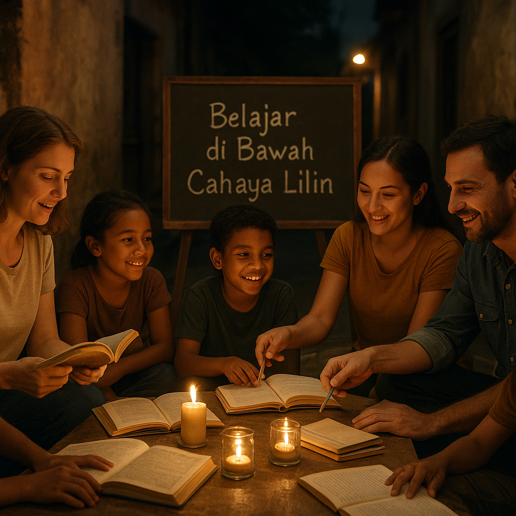 Belajar di Bawah Cahaya Lilin: Donasi Buku dan Pengajaran untuk Anak Jalanan
